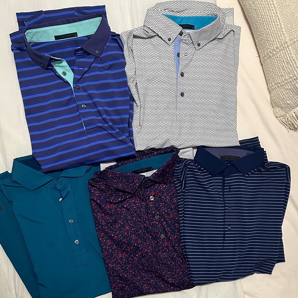 Mens Greyson Assorted Polo Shirts - Blue, Purple, Teal, and White